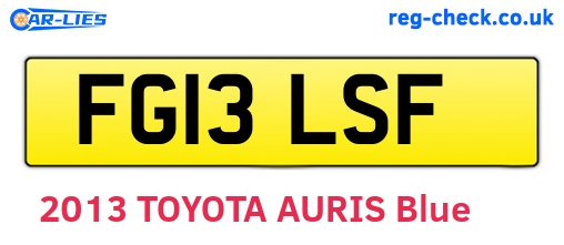 FG13LSF are the vehicle registration plates.