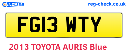 FG13WTY are the vehicle registration plates.