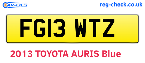 FG13WTZ are the vehicle registration plates.