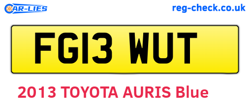 FG13WUT are the vehicle registration plates.