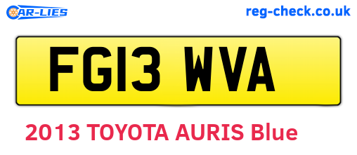 FG13WVA are the vehicle registration plates.
