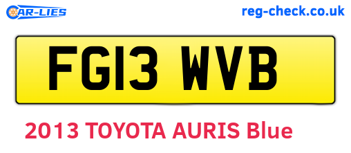 FG13WVB are the vehicle registration plates.