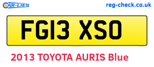 FG13XSO are the vehicle registration plates.