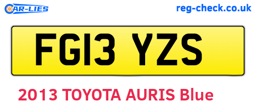 FG13YZS are the vehicle registration plates.