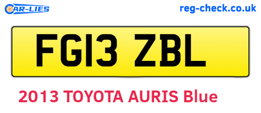 FG13ZBL are the vehicle registration plates.