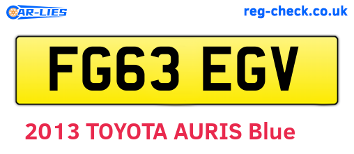 FG63EGV are the vehicle registration plates.