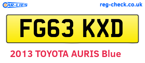 FG63KXD are the vehicle registration plates.