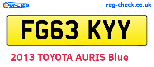 FG63KYY are the vehicle registration plates.