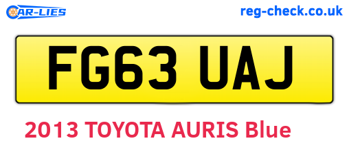 FG63UAJ are the vehicle registration plates.