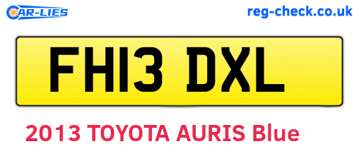 FH13DXL are the vehicle registration plates.