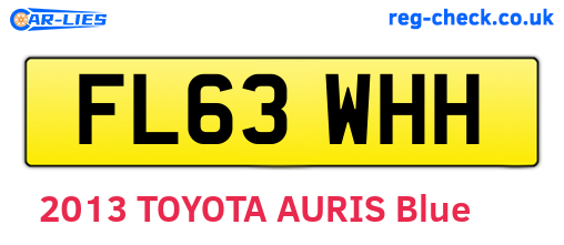 FL63WHH are the vehicle registration plates.