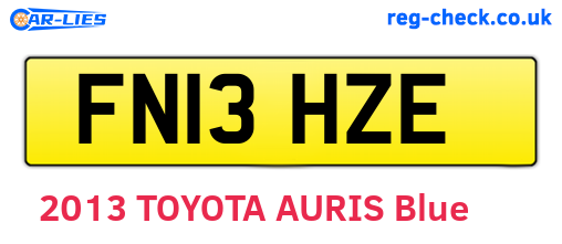 FN13HZE are the vehicle registration plates.