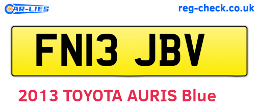 FN13JBV are the vehicle registration plates.