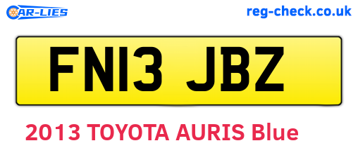 FN13JBZ are the vehicle registration plates.