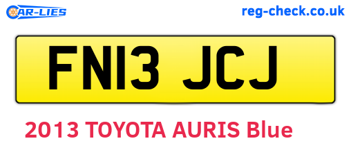 FN13JCJ are the vehicle registration plates.