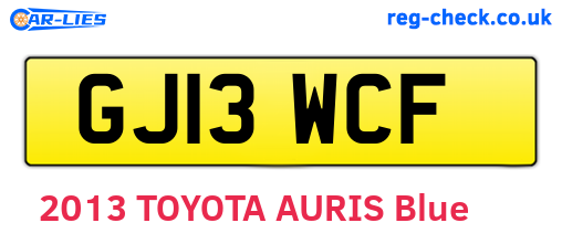 GJ13WCF are the vehicle registration plates.