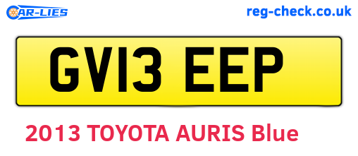 GV13EEP are the vehicle registration plates.