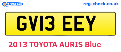 GV13EEY are the vehicle registration plates.