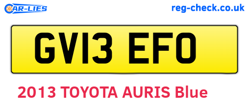 GV13EFO are the vehicle registration plates.