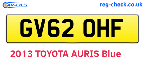 GV62OHF are the vehicle registration plates.