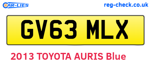 GV63MLX are the vehicle registration plates.