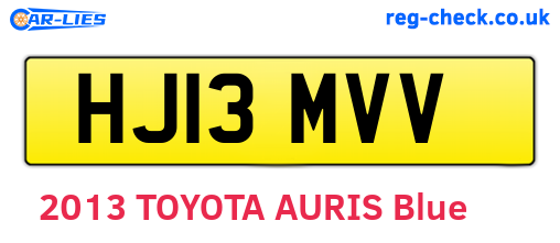 HJ13MVV are the vehicle registration plates.