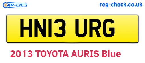 HN13URG are the vehicle registration plates.