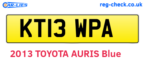 KT13WPA are the vehicle registration plates.