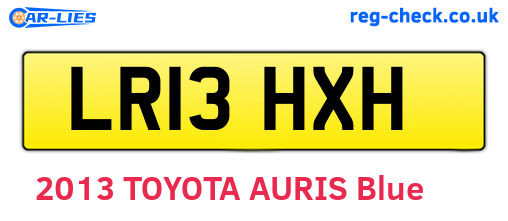 LR13HXH are the vehicle registration plates.