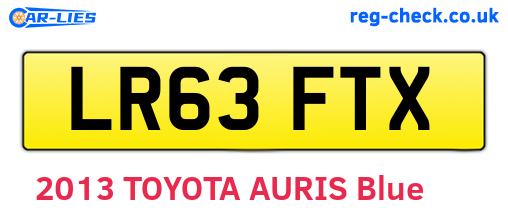 LR63FTX are the vehicle registration plates.