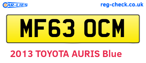 MF63OCM are the vehicle registration plates.
