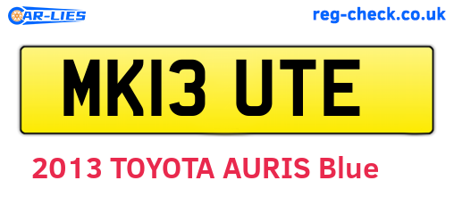 MK13UTE are the vehicle registration plates.