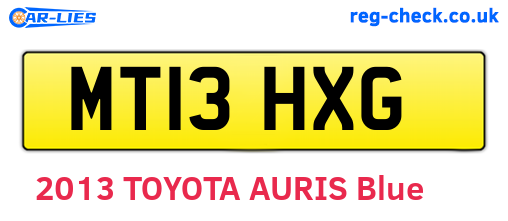 MT13HXG are the vehicle registration plates.
