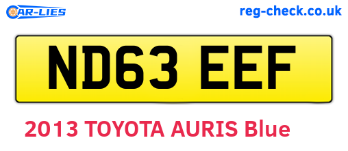 ND63EEF are the vehicle registration plates.