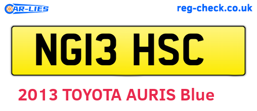 NG13HSC are the vehicle registration plates.