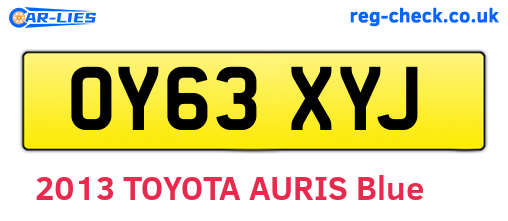 OY63XYJ are the vehicle registration plates.