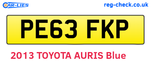 PE63FKP are the vehicle registration plates.