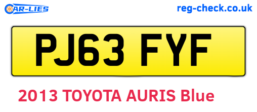 PJ63FYF are the vehicle registration plates.
