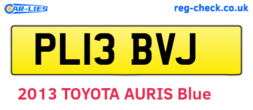 PL13BVJ are the vehicle registration plates.