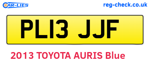 PL13JJF are the vehicle registration plates.