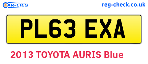 PL63EXA are the vehicle registration plates.