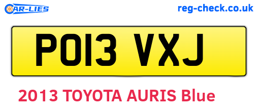 PO13VXJ are the vehicle registration plates.