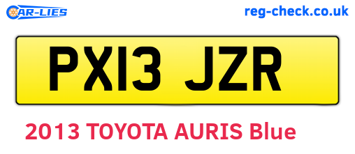 PX13JZR are the vehicle registration plates.