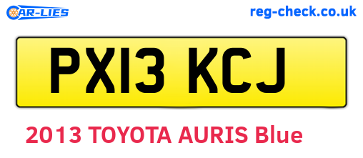 PX13KCJ are the vehicle registration plates.