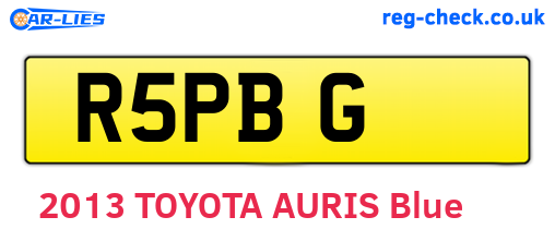 R5PBG are the vehicle registration plates.