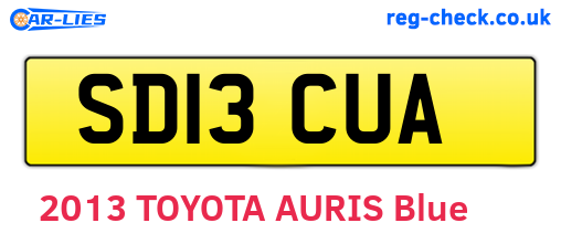 SD13CUA are the vehicle registration plates.