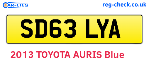 SD63LYA are the vehicle registration plates.