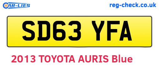 SD63YFA are the vehicle registration plates.