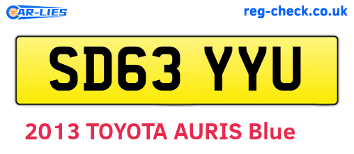 SD63YYU are the vehicle registration plates.
