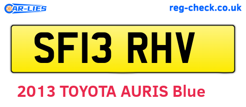 SF13RHV are the vehicle registration plates.